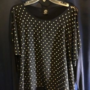 Navy Polka Dot Top